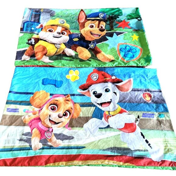 Paw Patrol Pillowcase Set of 2 Standard Size Nickelodeon Doubled Sided - Picture 1 of 3
